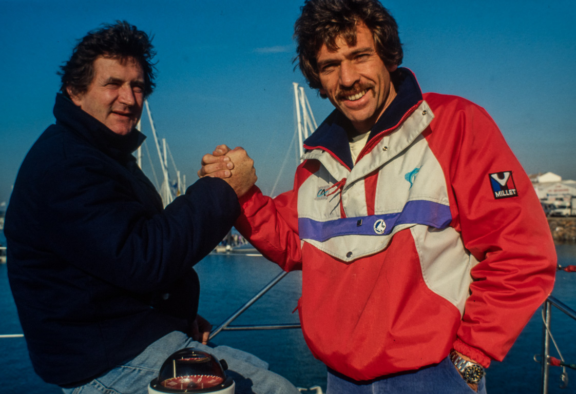 Lors du départ du premier Vendée Globe Challenge  aux Sables d'Olonne. Reportage commandé par V.S.D.