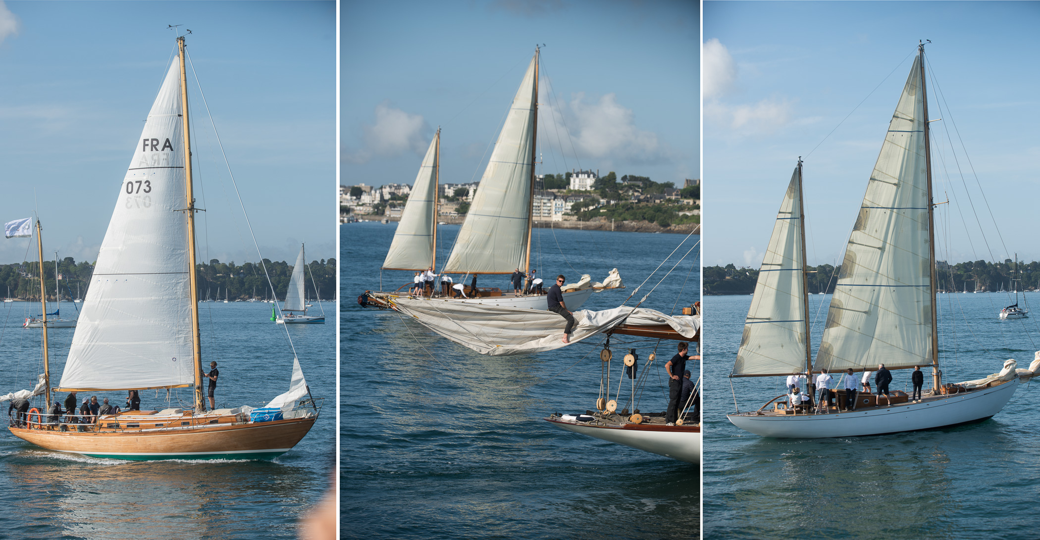 Saint-Malo. Régate orgaisée par la SNBSM. Sept  voiliers de légendes sont venus y participer.