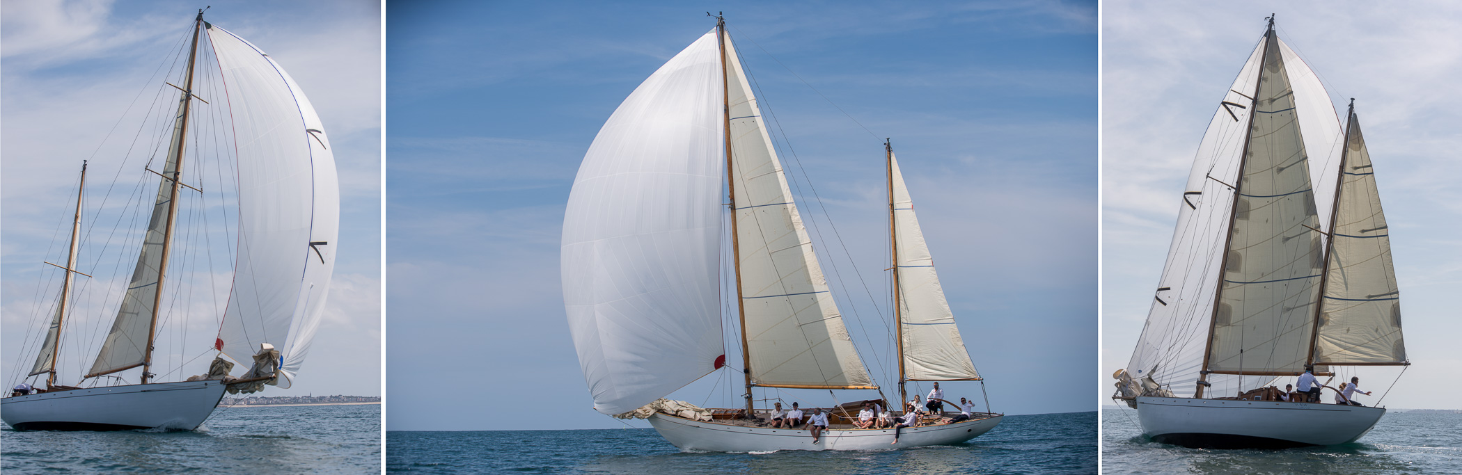 Saint-Malo. Régate orgaisée par la SNBSM. Sept  voiliers de légendes sont venus y participer.